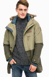 Длинный пуховик цвета хаки Columbia