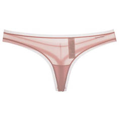 Розовые трусы-стринги с полупрозрачными вставками Calvin Klein