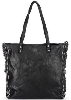 Черная кожаная сумка с металлическим декором Campomaggi