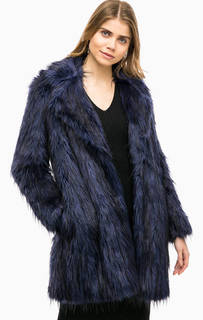 Синяя шуба с двумя карманами Michael Michael Kors