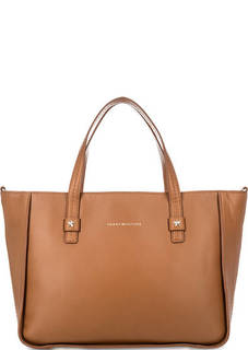 Коричневая сумка из натуральной кожи Tommy Hilfiger