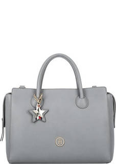 Серая сумка через плечо с короткими ручками Tommy Hilfiger