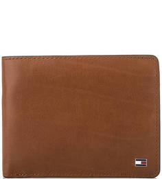 Коричневое портмоне с двумя отделами для купюр Tommy Hilfiger