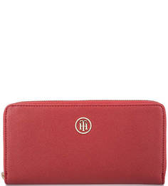 Красный кошелек с тремя отделами для купюр Tommy Hilfiger