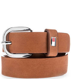 Кожаный ремень коричневого цвета Tommy Hilfiger