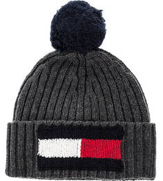 Вязаная шапка с логотипом бренда Tommy Hilfiger