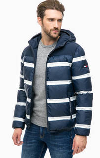 Объемная синяя куртка в полоску Hilfiger Denim