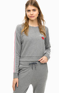 Серый свитшот из хлопка с вышивкой Hilfiger Denim