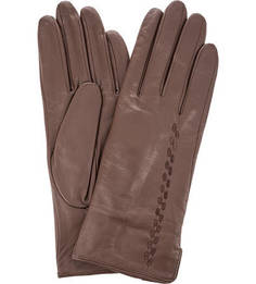 Коричневые кожаные перчатки Eleganzza