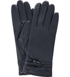 Синие перчатки из натуральной кожи Eleganzza