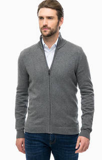 Серый кардиган из хлопка на молнии Tom Tailor