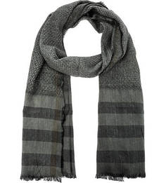 Палантин цвета хаки из хлопка и шерсти Eleganzza