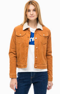 Коричневая вельветовая куртка на болтах Wrangler