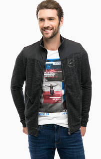 Черный хлопковый кардиган на молнии Wrangler