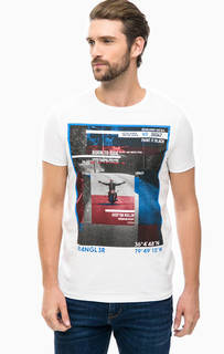 Белая хлопковая футболка с круглым вырезом Wrangler