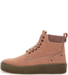 Розовые утепленные ботинки из нубука Wrangler