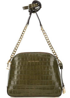 Маленькая кожаная сумка с выделкой под рептилию Michael Michael Kors