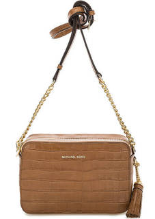 Маленькая кожаная сумка с выделкой под рептилию Michael Michael Kors