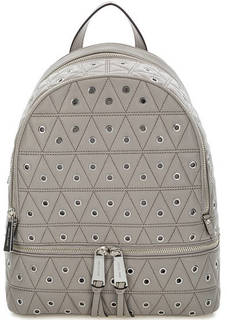 Серый кожаный рюкзак с двумя отделами Michael Michael Kors