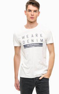 Белая футболка с принтом Tom Tailor Denim