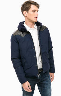 Короткий пуховик с кожаной вставкой Penfield