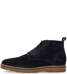 Синие замшевые ботинки на шнуровке Trussardi Jeans