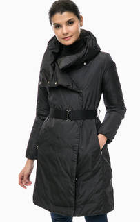 Черный пуховик с ремнем add