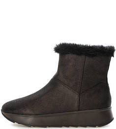 Коричневые кожаные полусапоги на молнии Geox