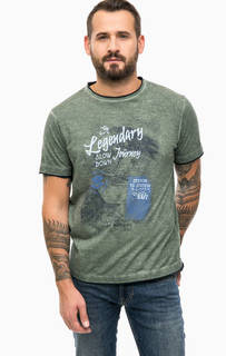 Хлопковая футболка цвета хаки Lerros