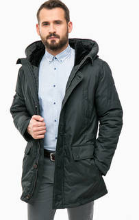 Черная утепленная куртка с капюшоном Lerros