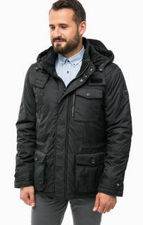 Черная утепленная куртка с капюшоном Lerros