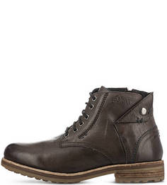 Кожаные ботинки на молнии и шнуровке S.Oliver