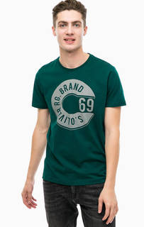 Зеленая хлопковая футболка с принтом S.Oliver