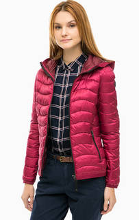Короткая бордовая куртка с капюшоном S.Oliver