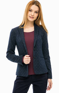 Синий хлопковый пиджак с карманами S.Oliver