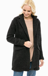 Серое пальто с лацканами Only