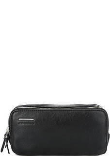 Кожаная барсетка с тремя отделами на молниях Piquadro