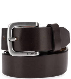 Коричневый классический ремень из кожи Tommy Hilfiger