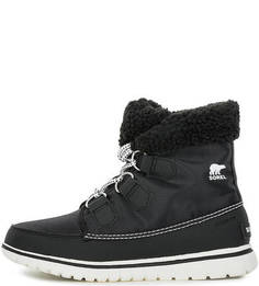 Высокие черные ботинки из текстиля Sorel