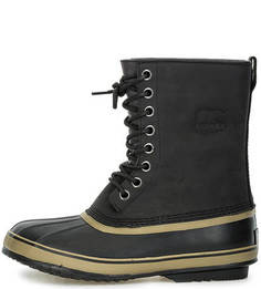 Черные высокие ботинки из нубука Sorel