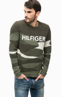 Свитер с логотипом бренда Hilfiger Denim