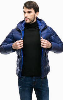 Синий пуховик с солнцезащитными линзами C.P. Company