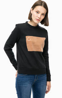 Черный свитшот с фактурным принтом Calvin Klein Jeans