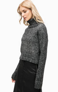 Серый вязаный джемпер с высоким воротом Calvin Klein Jeans