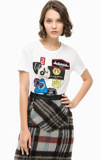 Футболка с принтом и нашивками Replay