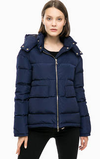 Синий пуховик со съемным капюшоном Patrizia Pepe
