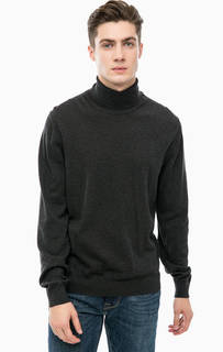 Серый джемпер из хлопка и шерсти Pierre Cardin