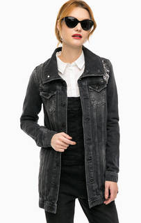 Серая куртка из денима с декором Pepe Jeans
