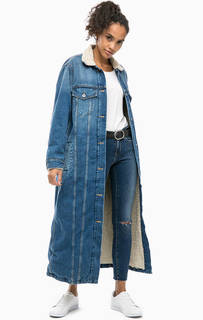 Пальто из денима с шерстяной подкладкой Pepe Jeans