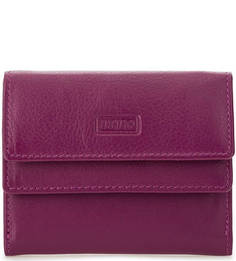 Компактный кожаный кошелек фиолетового цвета Mano